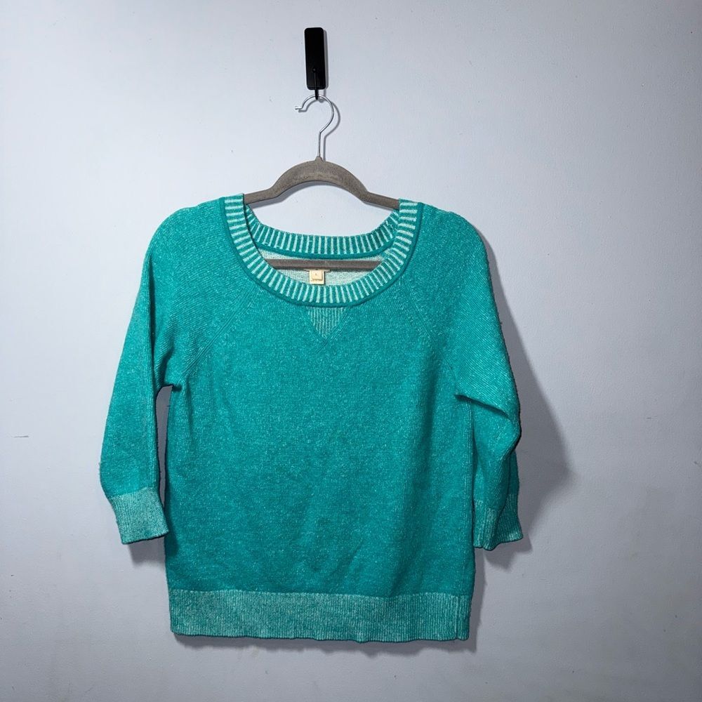 J.Crew Women’s Merino Wool Blend turquoise sweater Size Large GUC